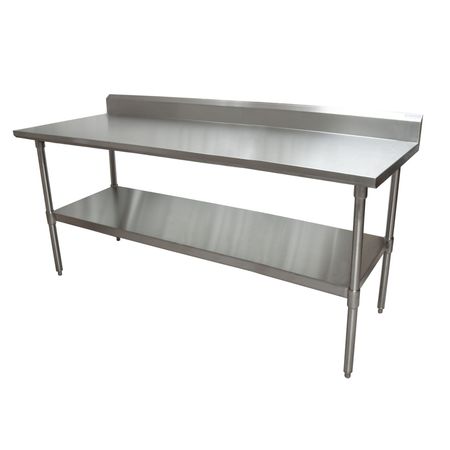 Bk Resources Work Table 16/304 Stainless Steel W/Galvanized Shelf 5"Riser 72"Wx30"D CTTR5-7230
